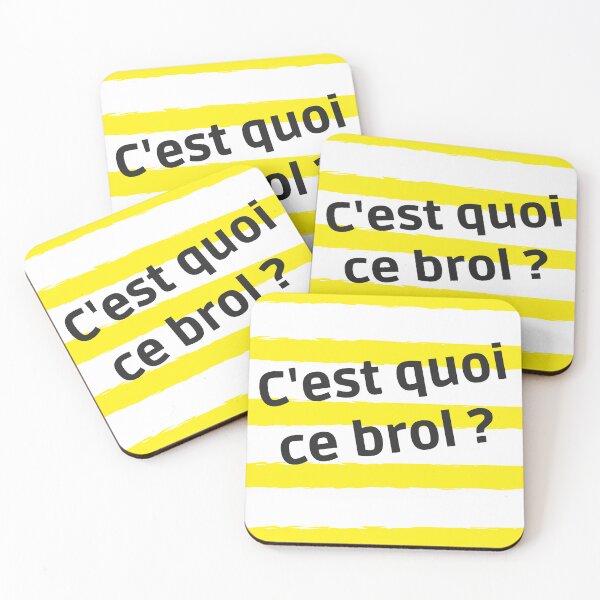 Item preview, What is this brol, belgian expression which means what is this bazaar with yellow lines designed and sold by PausePapote.