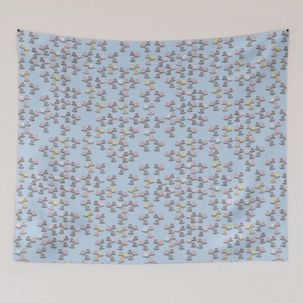 Item preview, Lovely Flower Field Pattern in Pale Blue designed and sold by IdinDesignShop.