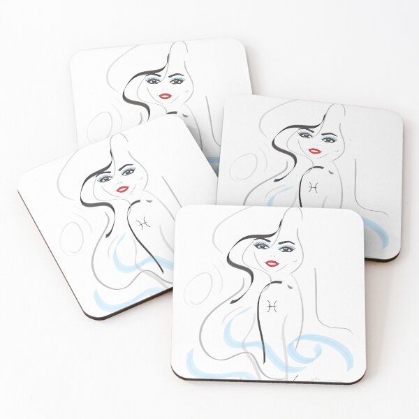 Item preview, pisces zodiac sign minimalistic line art illustration designed and sold by Nazrin Nasimi.