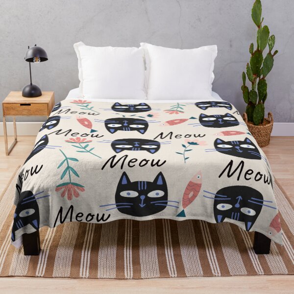Artikelvorschau, Black Cat With Flowers pattern entworfen und verkauft von Nesro34.