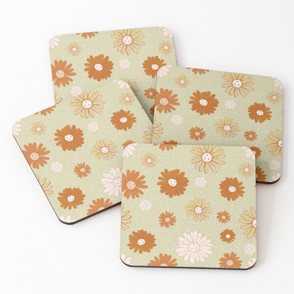 Item preview, Trendy and cute retro smiley print pattern designed and sold by RSDigitalPrintDesign.