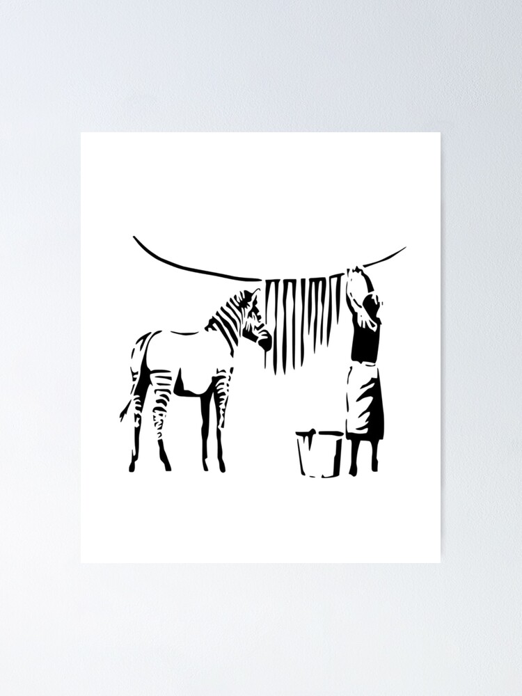 Wall Poster Banksy: Washing Zebra [Poster] - Posters