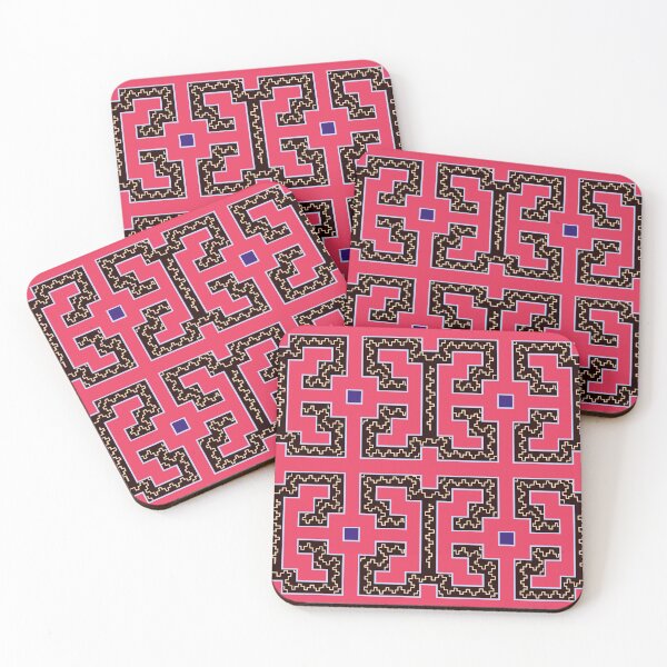 Item preview, Shipibo Conibo Red Peru Jungle Pattern Tribal Design designed and sold by Art-and-Archaeo.