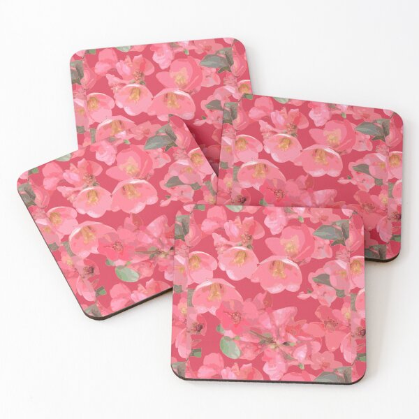 Item preview, Crabapple Blossoms v2 on Deep Rose Half-Drop Repeat 5748 designed and sold by Art in My Loft.