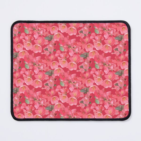 Item preview, Crabapple Blossoms v2 on Deep Rose Half-Drop Repeat 5748 designed and sold by Art in My Loft.