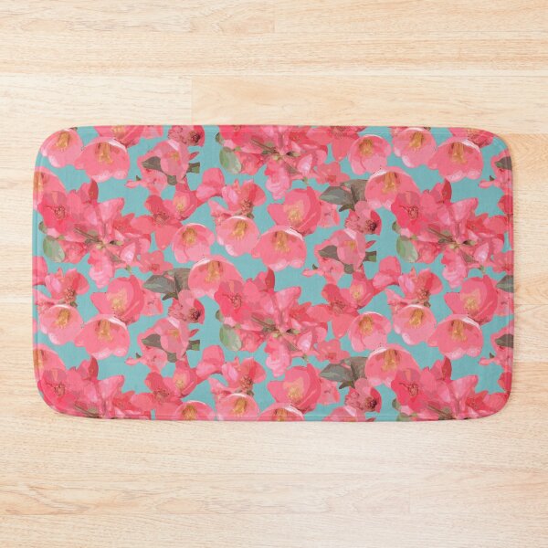 Item preview, Crabapple Blossoms v2 on Soft Aqua Half-Drop Repeat 5748 designed and sold by Art in My Loft.
