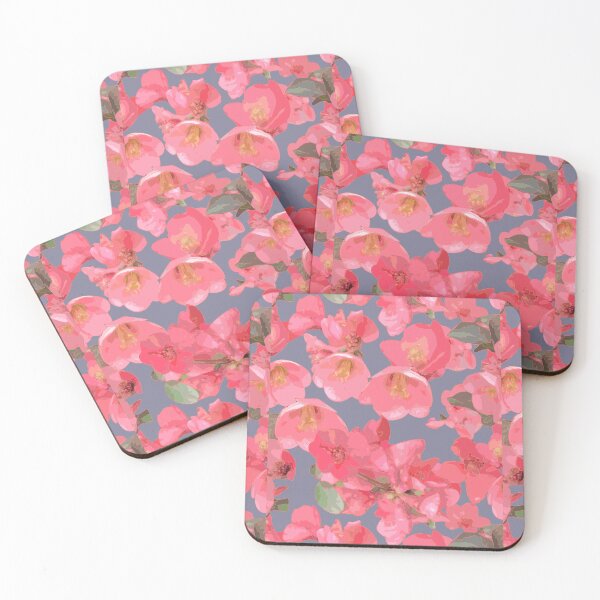 Item preview, Crabapple Blossoms v2 on Grey Half-Drop Repeat 5748 designed and sold by Art in My Loft.