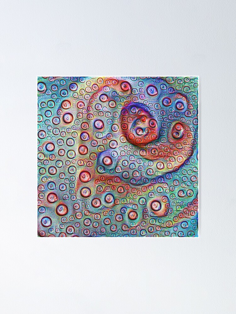 Alternate view of #DeepDream Water droplets on glass Poster