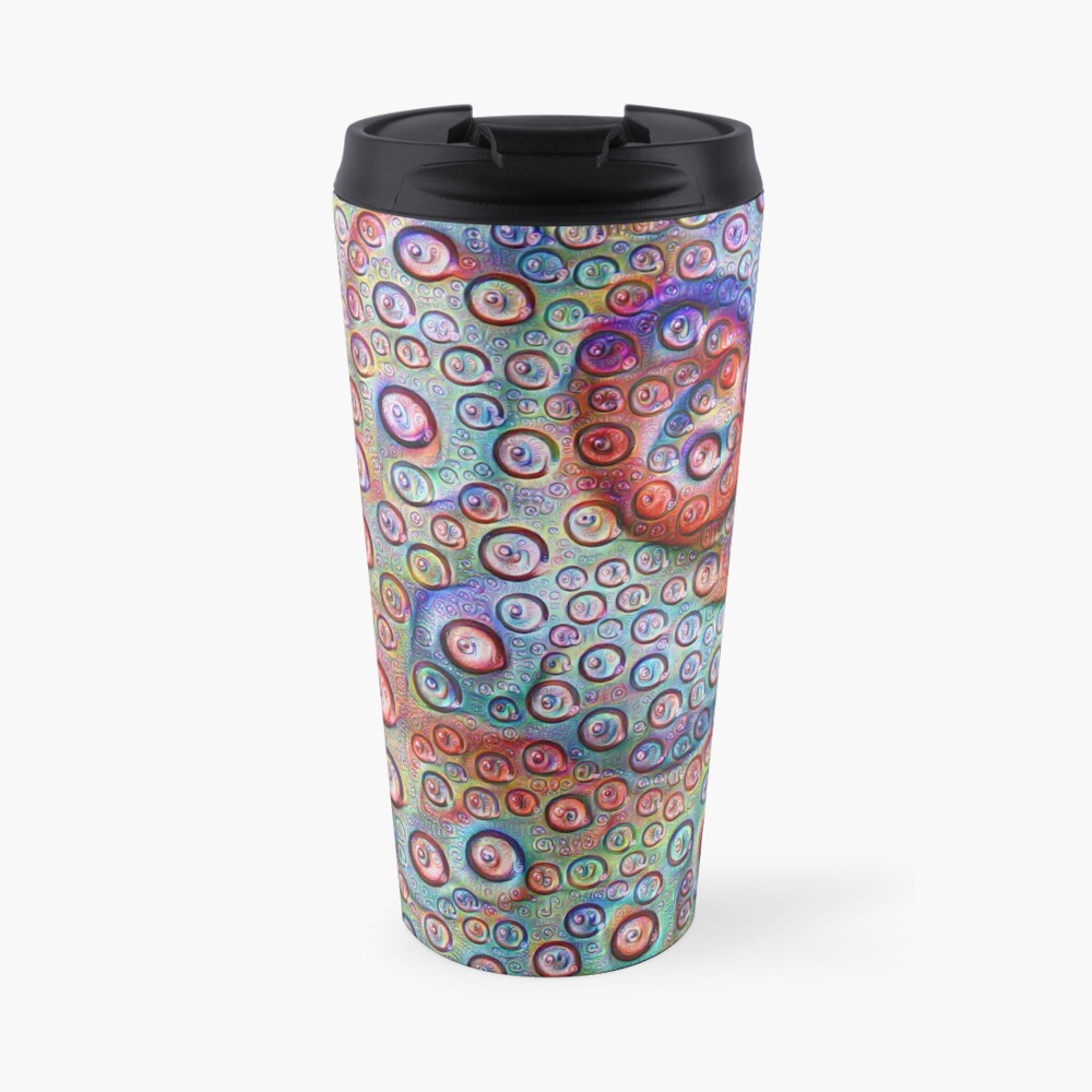 #DeepDream Water droplets on glass Travel Mug