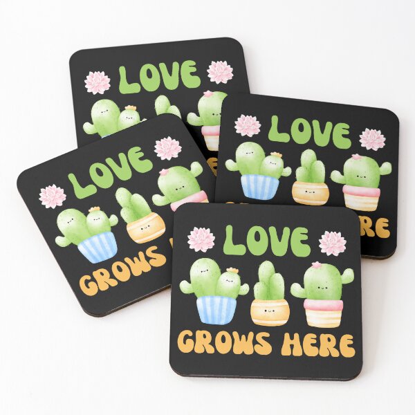 Item preview, Love Grows Here Watercolor Cacti and Succulents Potted Plants | Perfect for Cactus Lover & Succulent Lover designed and sold by AurayaStudio.