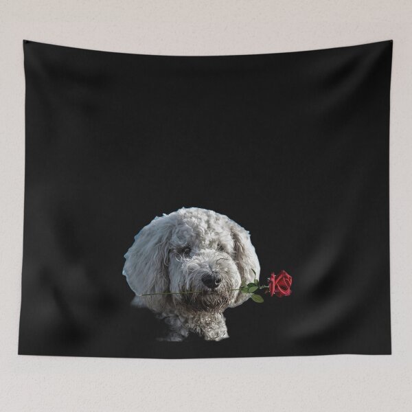 Item preview, A Dog with a Red Rose, A Dog with A Bandanna, Gift for The Labradoodle Lover designed and sold by DiensDesign.