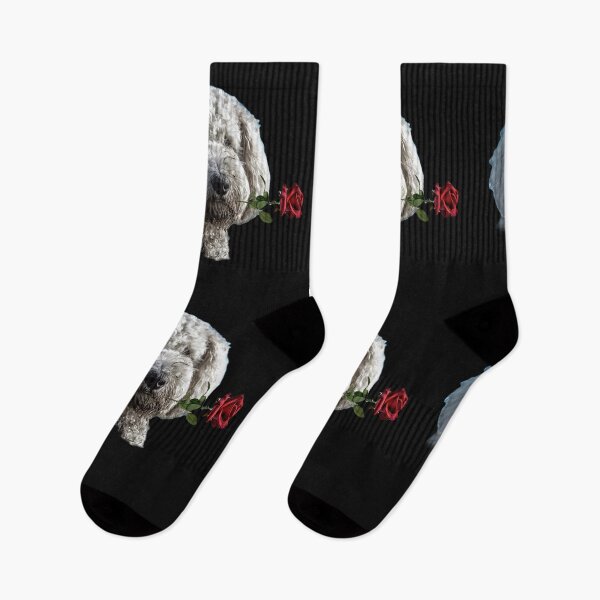 Item preview, A Dog with a Red Rose, A Dog with A Bandanna, Gift for The Labradoodle Lover designed and sold by DiensDesign.