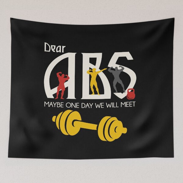 Item preview, Dear Abs, Maybe One Day We Will Meet, Funny Gym Quote designed and sold by OB-Store.