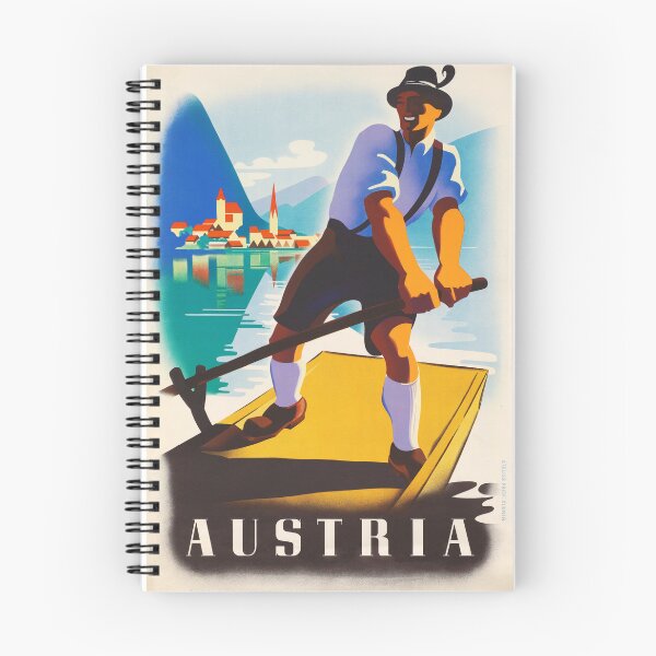 Item preview, AUSTRIA Austrian Platten Boat Hallstatter Lake 1935 Vintage Tourism Poster designed and sold by retroposters.
