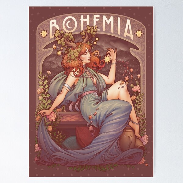 Vista previa del artículo con la obra «BOHEMIA modernista», diseñado y vendido por medusadollmaker.