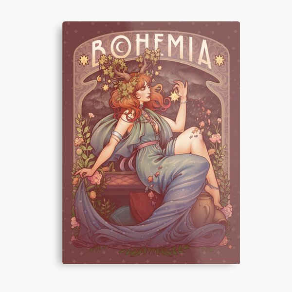 Art Nouveau BOHEMIA Metal Print