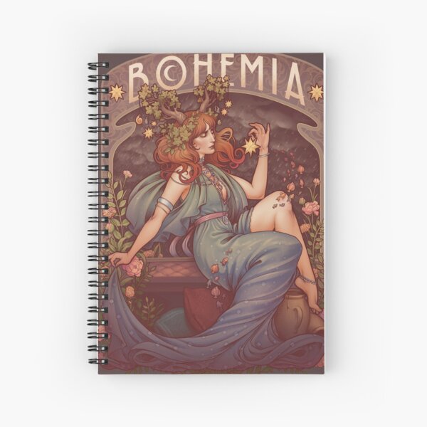 Art Nouveau BOHEMIA Spiral Notebook