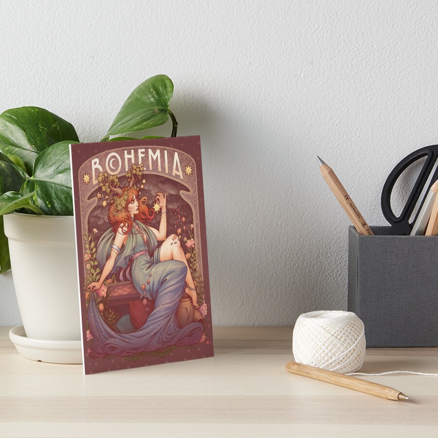 Art Nouveau BOHEMIA Art Board Print