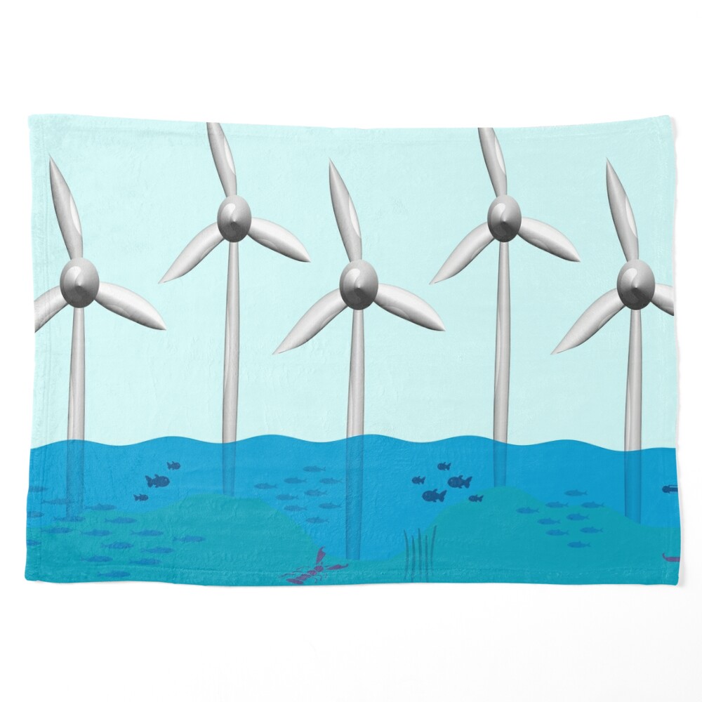 Offshore wind farm with fish nursery around base.  Poster for Sale by  funkyworm