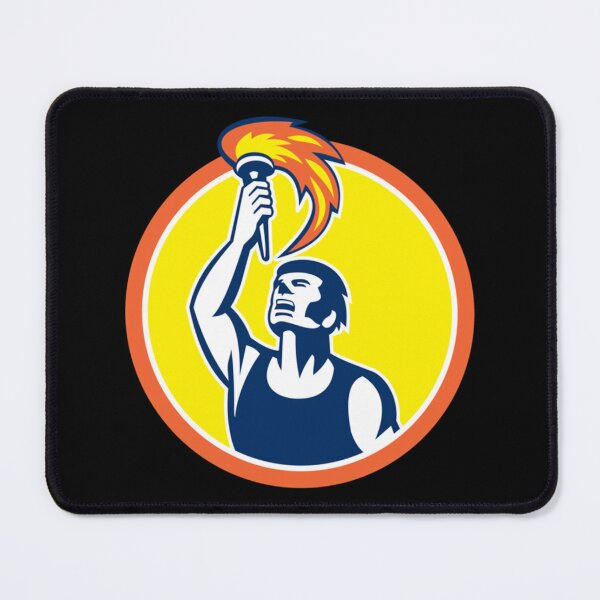 Item preview, Athlete Player Raising Flaming Torch Circle Retro Classic T-Shirt designed and sold by contawana1s.