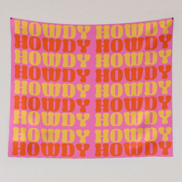 Item preview, HOWDY - pink/orange/yellow designed and sold by Julia Santos.