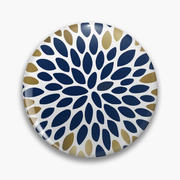 Artikelvorschau, Floral Bloom Navy and Gold entworfen und verkauft von meggydesigns.