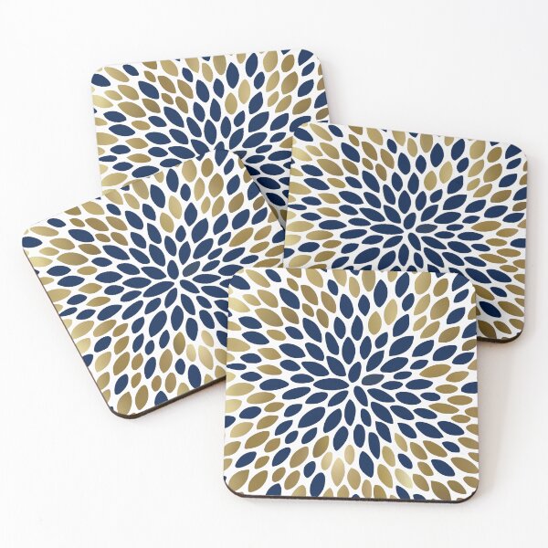 Artikelvorschau, Floral Bloom Navy and Gold entworfen und verkauft von meggydesigns.
