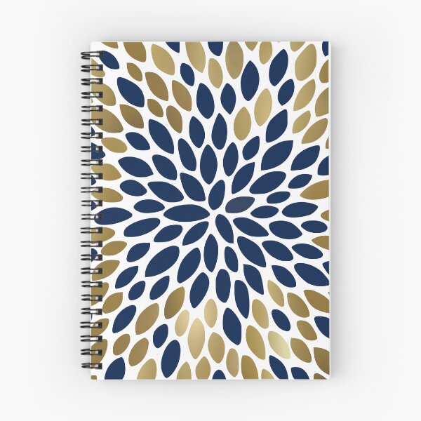 Artikelvorschau, Floral Bloom Navy and Gold entworfen und verkauft von meggydesigns.
