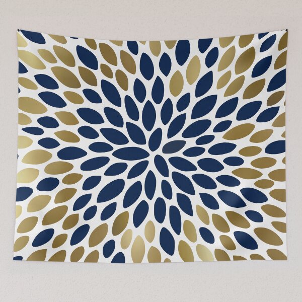 Artikelvorschau, Floral Bloom Navy and Gold entworfen und verkauft von meggydesigns.