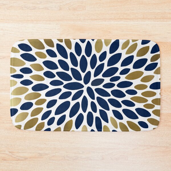 Artikelvorschau, Floral Bloom Navy and Gold entworfen und verkauft von meggydesigns.