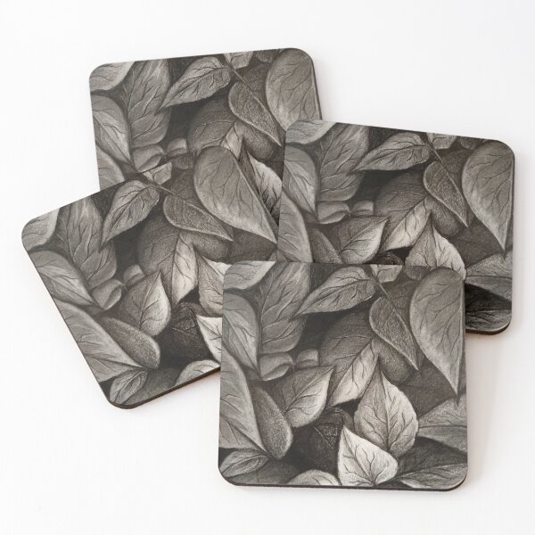 Item preview, Leaves in grey designed and sold by sanartworks.