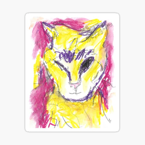 Intuitive cat art Sticker