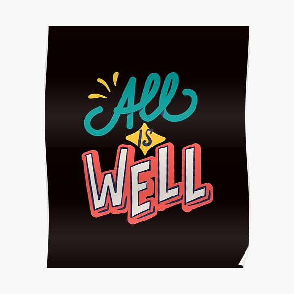 all-is-well-word-art-typography-text-camping-adventure-outdoor-poster