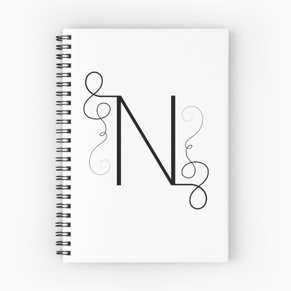 Item preview, Calligraphic letter N with flourishes of decorative whorls designed and sold by MadinaFatt.