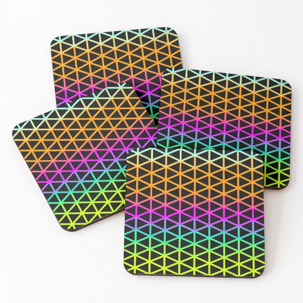 Artikelvorschau, Cyan, Orange, Magenta, Purple, Lime Triangle Wireframe Pattern Design entworfen und verkauft von patternsoup.