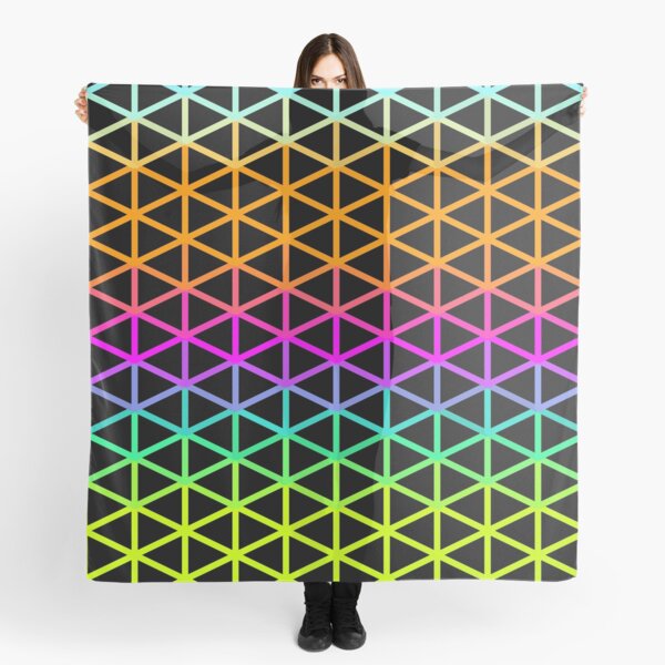 Aperçu de l'œuvre Cyan, Orange, Magenta, Purple, Lime Triangle Wireframe Pattern Design créée et vendue par patternsoup.