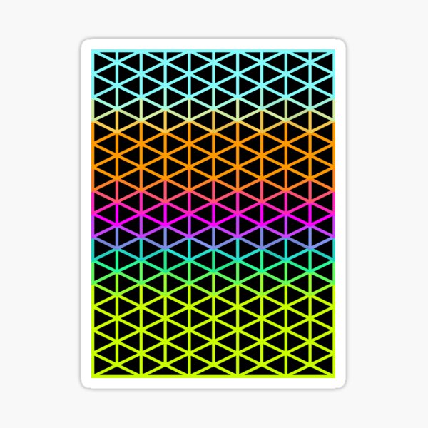 Aperçu de l'œuvre Cyan, Orange, Magenta, Purple, Lime Triangle Wireframe Pattern Design créée et vendue par patternsoup.