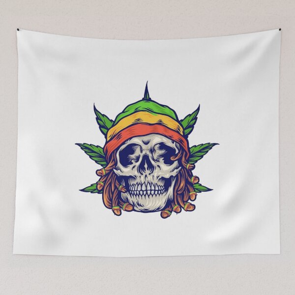 Item preview, Reggae Skull_White designed and sold by OrganicCharm.