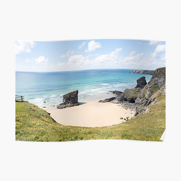 "Bedruthan Steps, Cornwall" Poster for Sale by gracust Redbubble