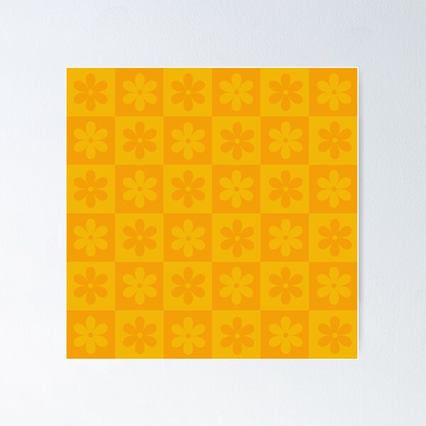 Item preview, Floral Checkered Pattern in Yellow designed and sold by groovyfolk.