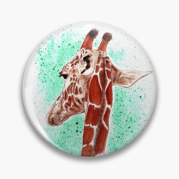 Item preview, Giraffe neck, back view - brown colorized version colored with watercolors designed and sold by SylvieG18.