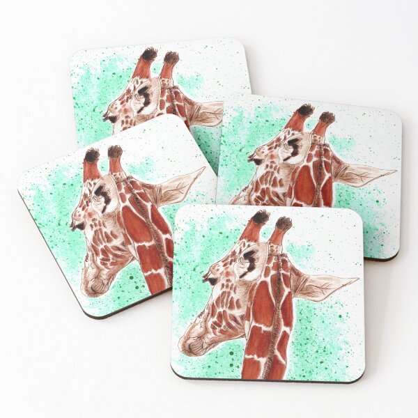 Artikelvorschau, Giraffenhals, Rückansicht - braun kolorierte Version, gefärbt mit Wasserfarben entworfen und verkauft von SylvieG18.