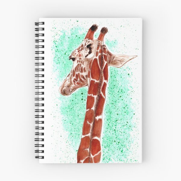 Artikelvorschau, Giraffenhals, Rückansicht - braun kolorierte Version, gefärbt mit Wasserfarben entworfen und verkauft von SylvieG18.