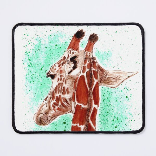Item preview, Giraffe neck, back view - brown colorized version colored with watercolors designed and sold by SylvieG18.