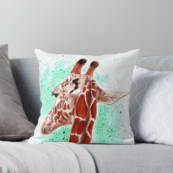Artikelvorschau, Giraffenhals, Rückansicht - braun kolorierte Version, gefärbt mit Wasserfarben entworfen und verkauft von SylvieG18.