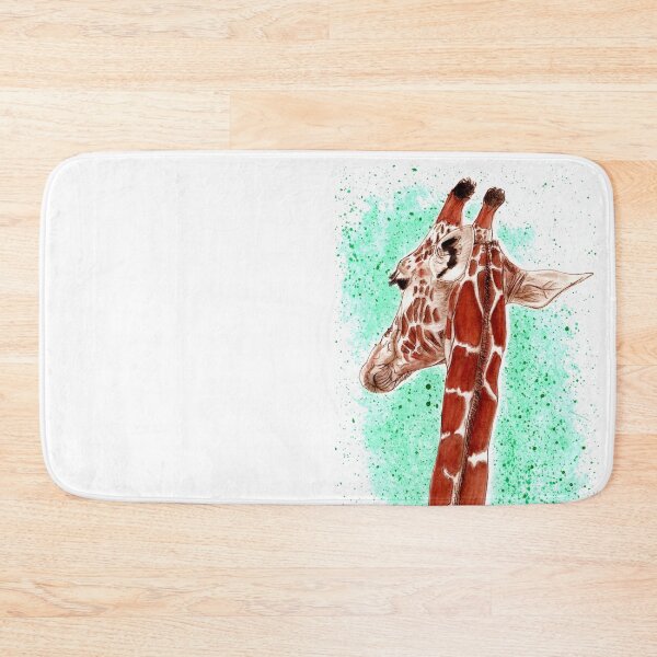Item preview, Giraffe neck, back view - brown colorized version colored with watercolors designed and sold by SylvieG18.
