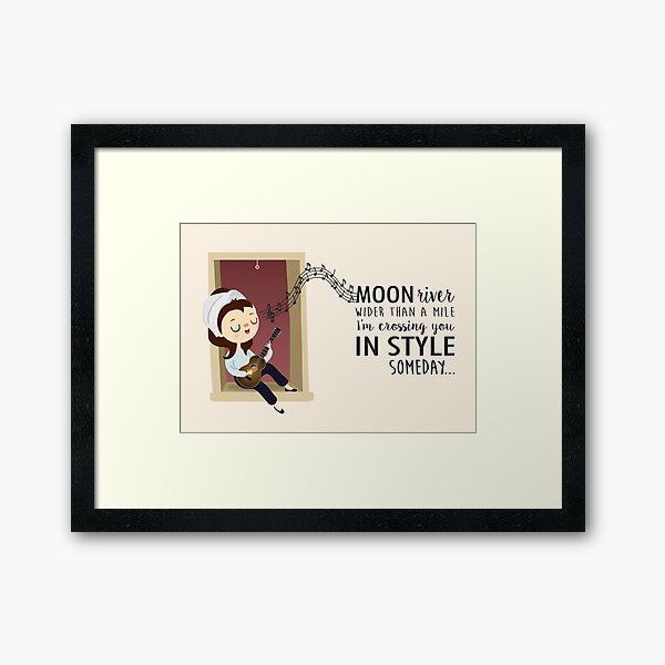 Item preview, Moon River lyrics by Audrey Hepburn - Breakfast at Tiffany's designed and sold by mruburu.