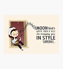 Moon River lyrics by Audrey Hepburn - Breakfast at Tiffany's Photographic Print