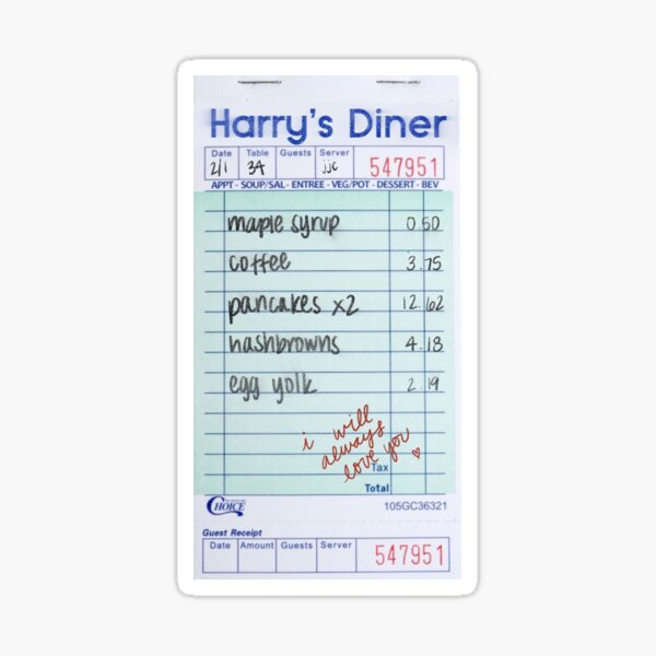 Harry's Diner - Keep Driving Sticker
