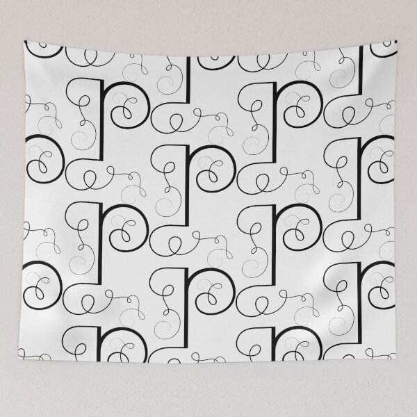 Item preview, Calligraphic letter P with flourishes of decorative whorls designed and sold by MadinaFatt.